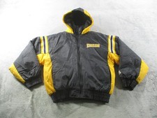 Pittsburgh Steelers Jacket Boys Medium Black Yellow NFL Football Hooded Puffer