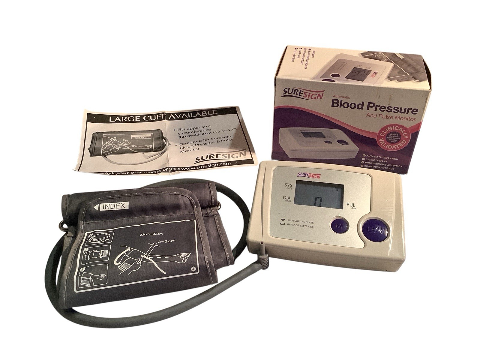 Suresign Automatic Blood Pressure and Pulse Monitor Upper Arm - White
