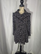 Wild Fable Black Floral Mini Button-Down Dress Women's Size Small