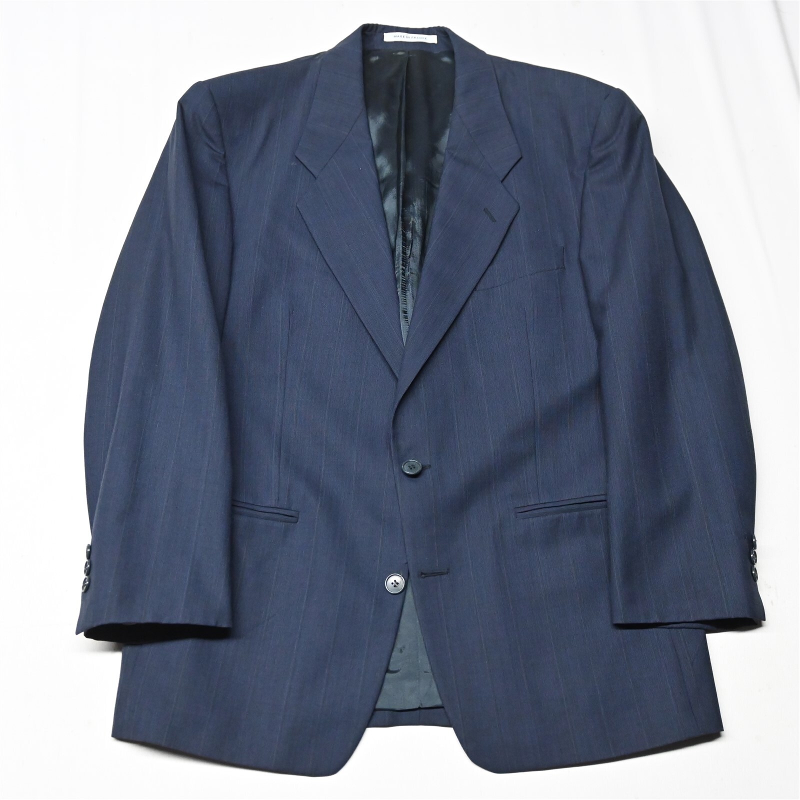 Giacca tuta uomo vintage YSL Yves Saint Laurent 40S blu Francia 100% lana cappotto sportivo