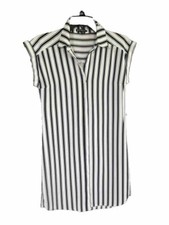 Express Black & White Striped Shirt Dress