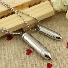 Bullet Necklaces for Human Ashes Memorial Cremation Urn Locket Keepsake Jewelry