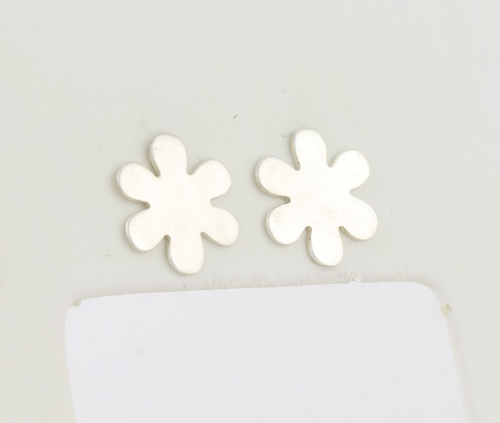Sterling Silver Daisy Flower Earrings Stud Post 1/2" Round