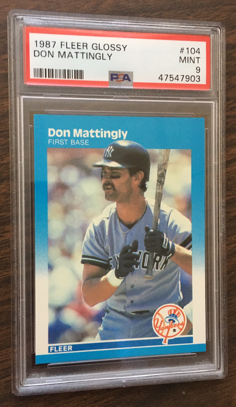 Image 1 - 1987-Fleer-Glossy-104-Don-Mattingly-PSA-9-MINT-New-York-Yankees