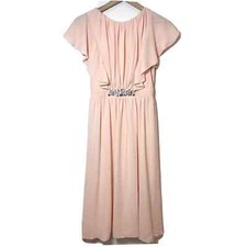 Asos Pink Bridesmaid Maxi Dress Womens Size 4 Backless Ruffle Rhinestones NWT