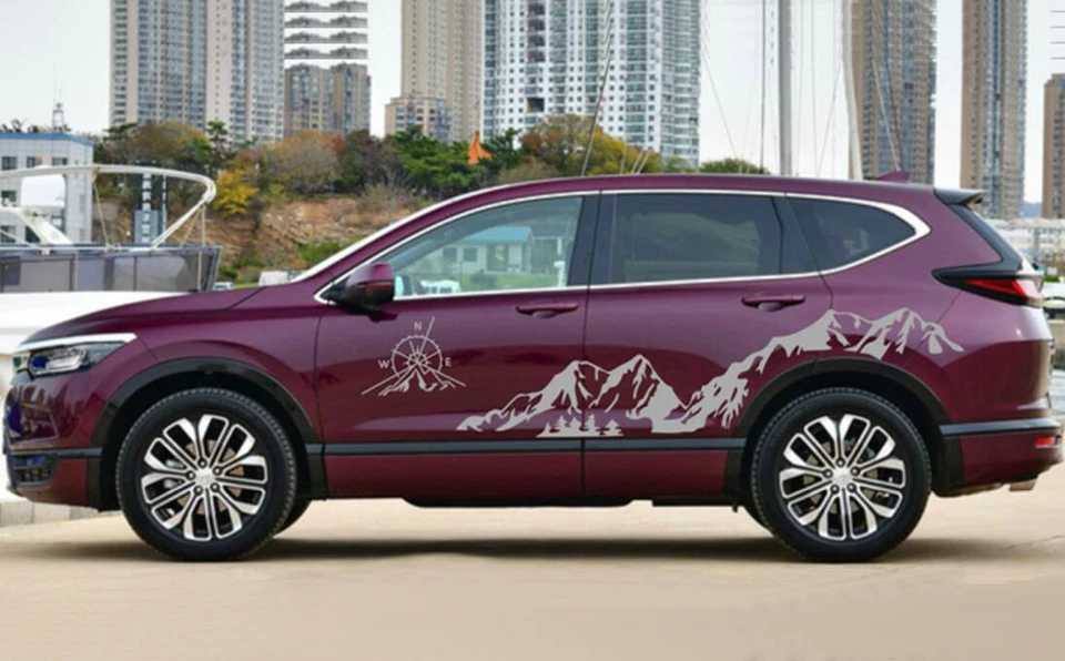 Graphics Vinyl Mountain Car Sticker For HONDA CR-V Side Door Decal Stripes Vinyl - Imagem 3 de 4