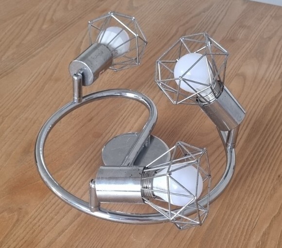 Poco -Deckenleuchte, Deckenlampe, Chrom, Metall, Diamant, 3 Lichter, E14