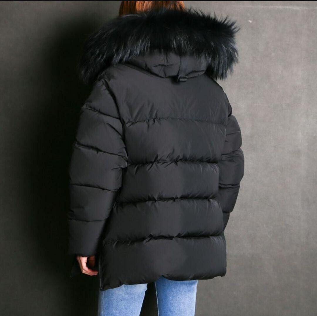 【極美品】DSQUARED2 Down Jacket With Fur DSquared2, black down jacket with fur collar. - Unique