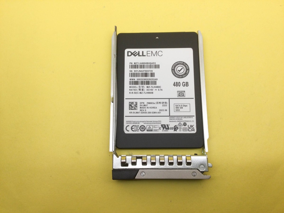 VJM47 DELL Samsung PM883a Series 480GB RI SATA 6Gbps 2.5in