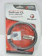 Targus Defcon CL Laptop Notebook Combo Cable Lock Security Keyless Base Plate