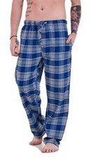 Mens Flannel Pyjama Bottoms Brushed Cotton Check Lounge Pants Nightwear M-5XL