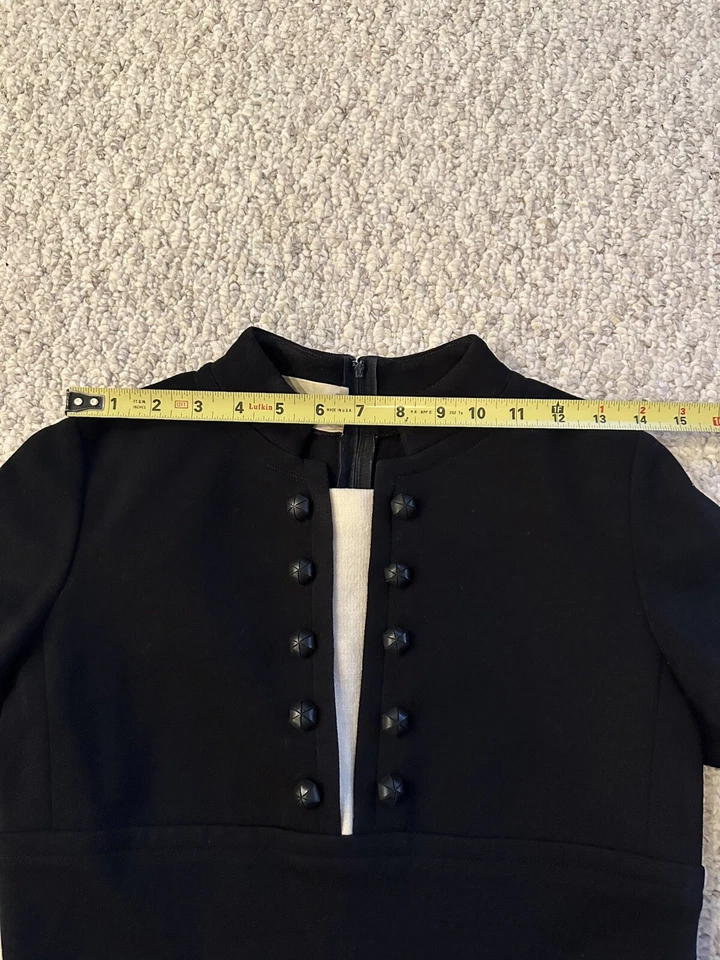 Vestido Kimberly Vintage 100% Lana Virgen Elastizado Negro Para Mujer Hecho en EE. UU. Mediano Foto 3 de 4