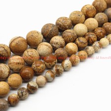 Natural 6/8/10/12mm Picture Jasper Gemstone Round Loose Beads 15 In