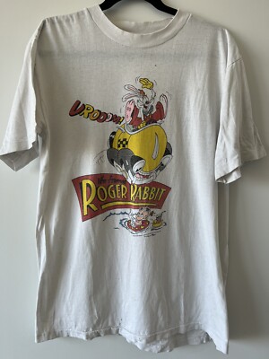 VINTAGE RARE 80s Who Framed Roger Rabbit “Vrooom” T-Shirt - White 