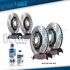 Front & Rear Drilled Rotors and Ceramic Pads for 2015 -  2021 VW Golf Sportwagen