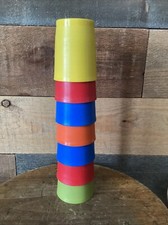 VTG Tupperware 1251 -Lot Of 7- 6oz Kids Cups Tumbler- Fall Harvest  primary T3