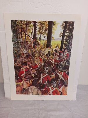 Vintage Print  McBarron Jr.  Battle of Longue-Pointe  Montreal. 22 X 18 