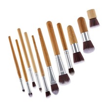 11Pcs Cosmetic Brushes Bamboo Handle Makeup Brush Set Professional Face Beauty