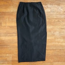 Vintage Scott McClintock Black Taffeta Skirt Size Small 27" Waist 1990s Maxi