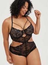 Torrid Strappy Underwire Bodysuit Black Lace NWT New 5X