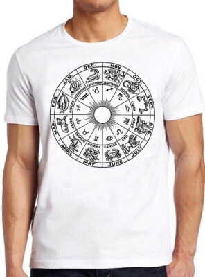 T-Shirt Sternzeichen Rad Horoskop Astrologie Zwillinge Widder Stier Löwe Geschenk M841