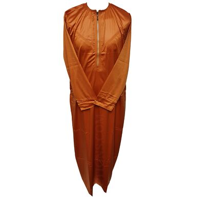 Herren Zip-Vorderseite Nusuki Hochwertig Emirate Orange Langarm Thobe Jubba