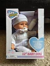 Play Right 12" Baby Doll With Bottle & Magnetic Pacifier