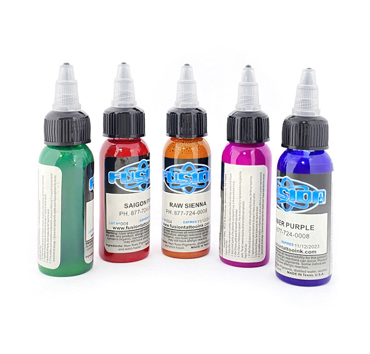 25 Color Fusion Tattoo Ink Set 1oz 30ml Bottles Genuine Inks Permanent