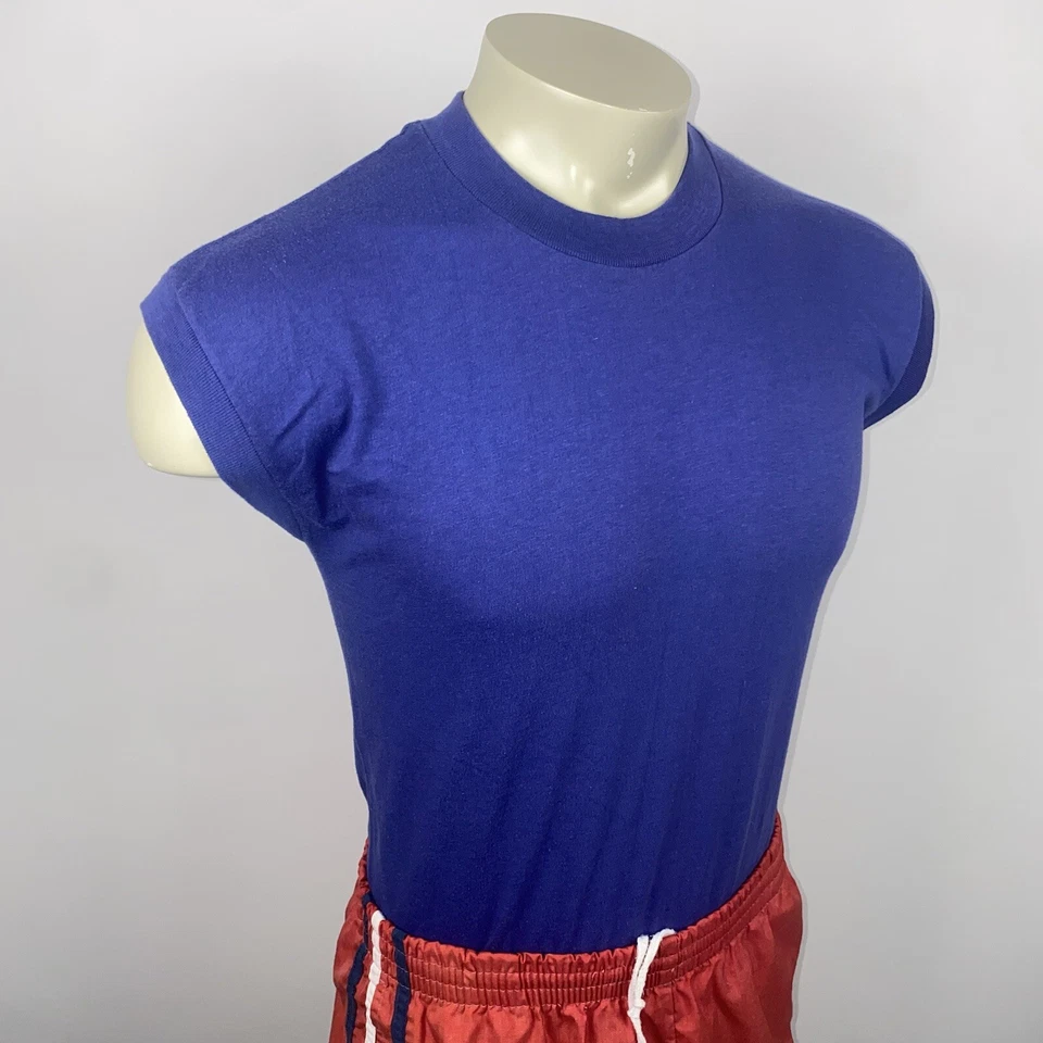 Vintage Healthknit Shirt Sleeveless Tank Top Disco USA Tee Vtg 70s 80s Mens XL - Image 2 of 4