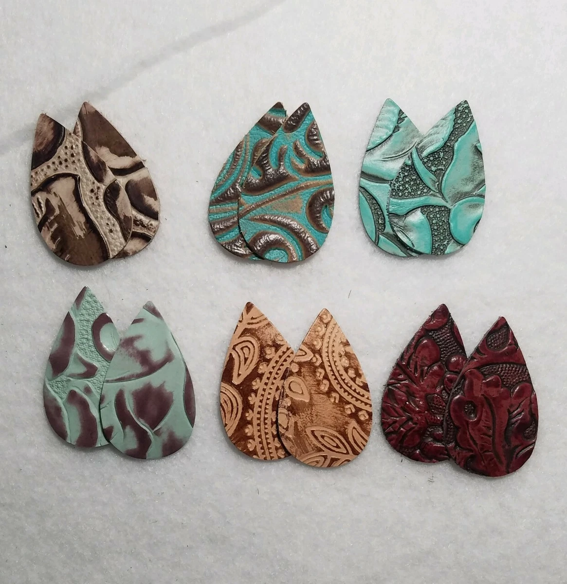 Teardrop leather earring blanks clearance