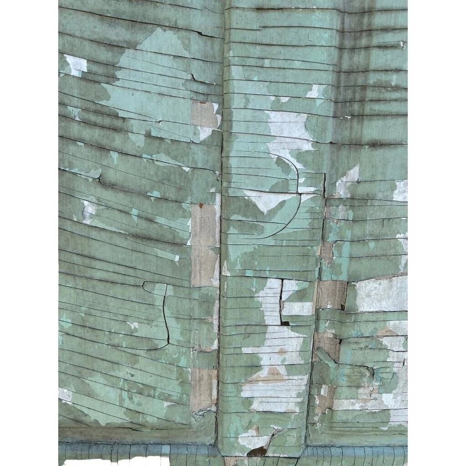 Porta de madeira maciça antiga 4 painéis salvamento arquitetônico 79,5 x 29,75 verde - Imagem 3 de 4