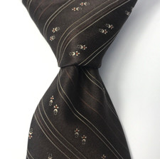 Wemlon by Wembley Vintage Classic Mens Brown Striped Necktie 60s-70s 54.5" x 3"