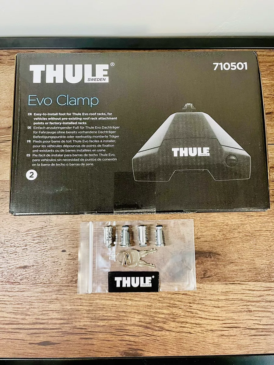 Thule Evo Clamp Mounts 710501 Free Thule Lock Key 4 Pack Extra