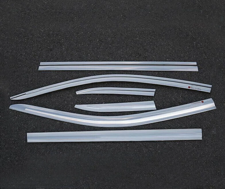 Viseras de ventana cromadas ventilaciones sol lluvia protector cubierta para Toyota Highlander 2015-2019 Foto 2 de 4