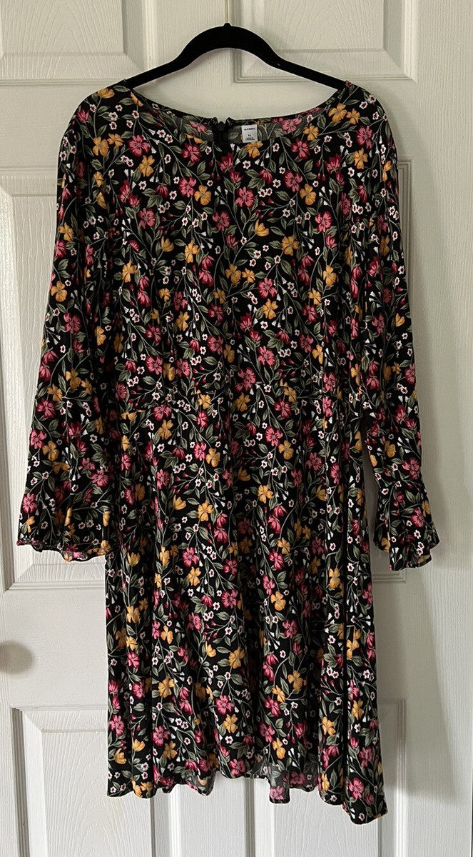 old navy bohemian dress Old Navy Boho bohemian cottagecore Long Sleeve floral peasant dress XL  Smocked