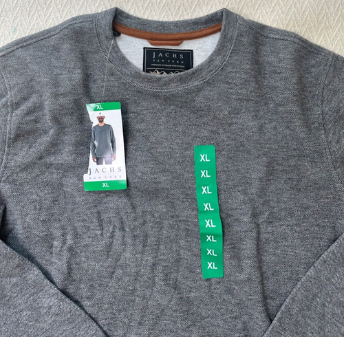 Jachs New York Mens Pullover Long Sleeve Sweater Crew Neck Gray XL - Picture 2 of 7