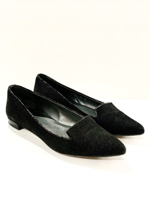 womens black flat pointed shoes