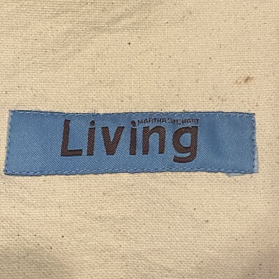 Martha Stewart Living Small Tote Canvas Blue White Reusable