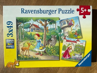 Ravensburger Rapunzel, Red Riding Hood, Frog 3 x 49 pc Jigsaw Puzzles 5+ 080519