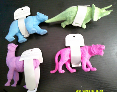 4 NEW JUMBO animal desktop eraser buddies LLAMA TIGER DINOSAUR BEAR
