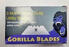 Better Tools Gorilla Blades 3 Notch Heavy Duty Utility Blades | 100 Pack