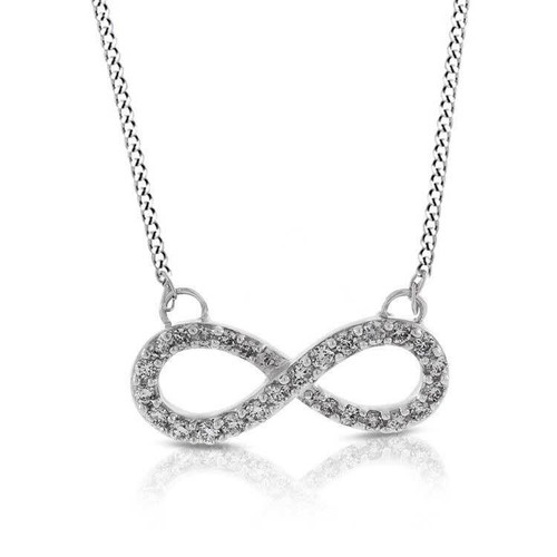 White Gold Infinity Necklace Pendant 