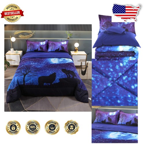 Full Size Wolf Bedding Set with Comforter and Sheets – Fun & Comfortable