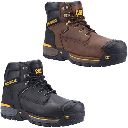Escavatore CATERPILLAR Stivali di sicurezza in cuoio impermeabile da uomo  escursionista CAT Scarpe Lavoro | eBay