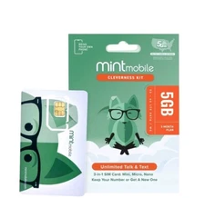 3-Months Mint Mobile Prepaid SIM Card With 5GB DATA, Talk, Text Phone Service