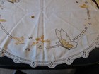 Vintage Oval Doily Embroidered Butterflies and Flowers Crochet Edge 24 1/2 x 21" — photo 5