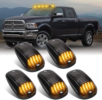 Luci LED Cabina Per Dodge Ram - 5PCS Fumato, 12 LED Amber, Impermeabili