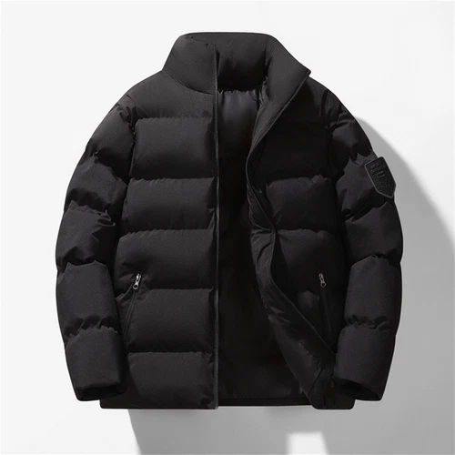 Herren Stehkragen Winter Baumwolle Daunen Puffer Jacke Mantel Reißverschluss Taschen Warm - Bild 14 von 40