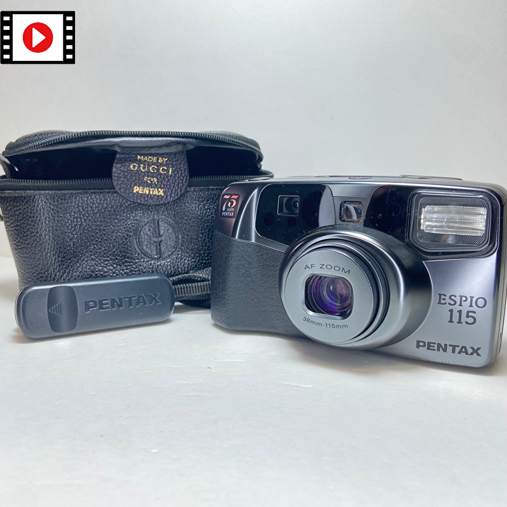 GUCCIケース付き PENTAX ESPIO 115 コンパクトフィルムカメラ Mint] Pentax Espio 115 x Gucci 75th Anniversary Edition Compact