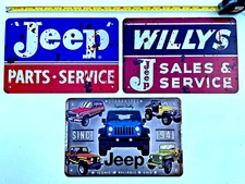 Jeep Tin Sign Shop Garage Office Man Cave Metal Art Vintage Retro Logo CJ Willys
